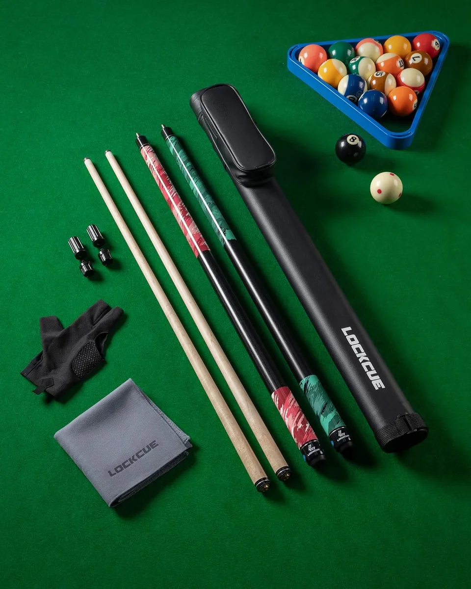 Set Of 2 Green Pool Cues